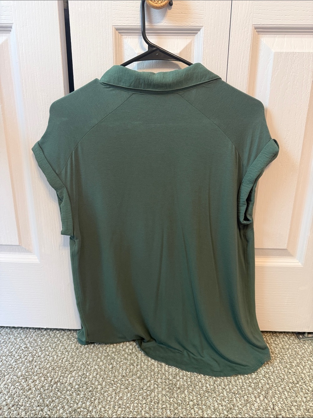 Fortune + Ivy Olive Green Button-Front Pocket Blouse - Picture 3 of 3